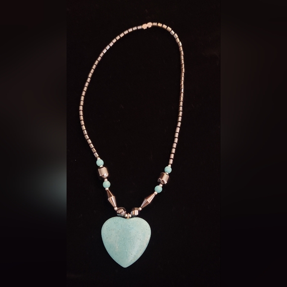 Jewelry - Silver and Turquoise Heart Necklace